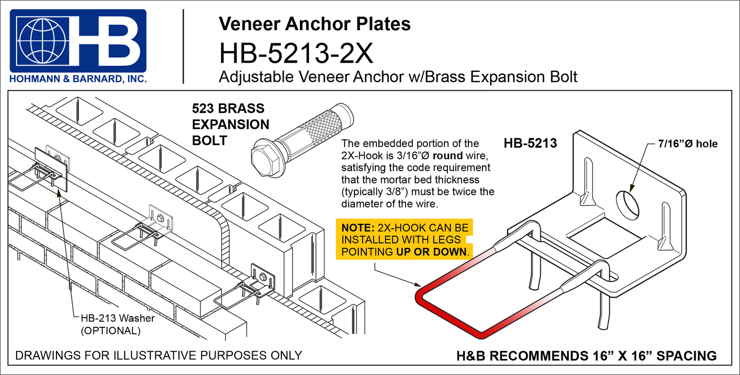 HB-5213 Adjustable Veneer Anchors