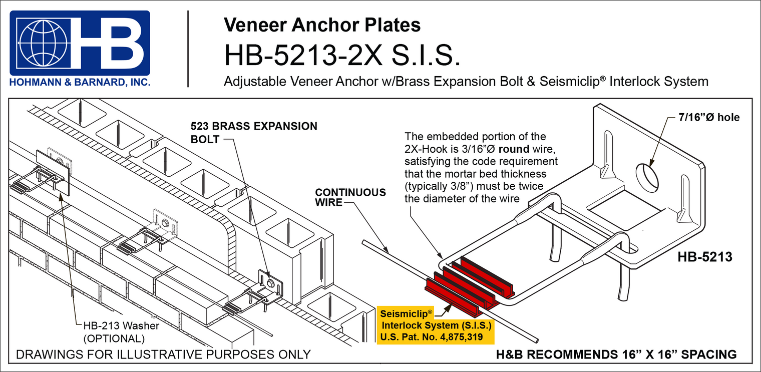 HB-5213 Adjustable Veneer Anchors