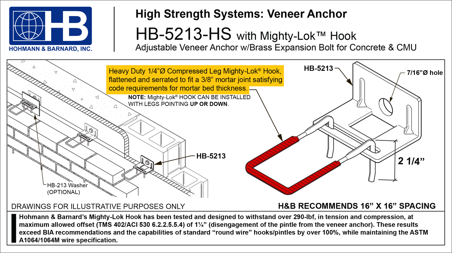 HB-5213 Adjustable Veneer Anchors